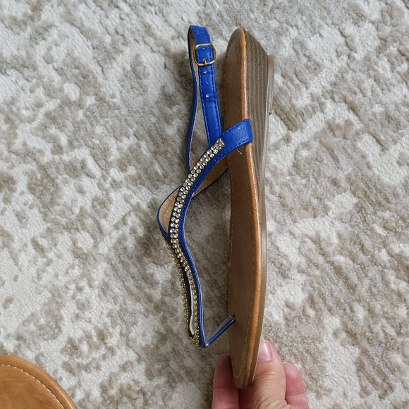 Luo Luo Molly Faux Rhinestone Thong Flip Flop Sandals - Picture 9 of 12